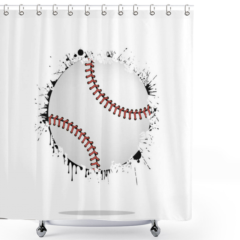 Personality  Background Abstract Baseball Ball From Blots Shower Curtains