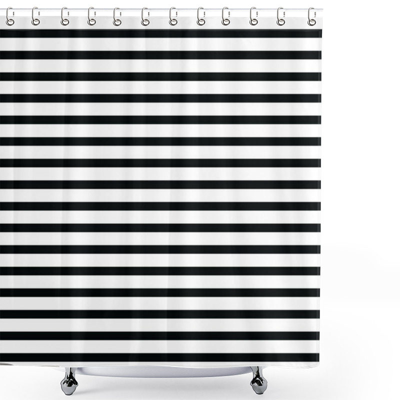 Personality  Vector Illustration Of Background White And Black Stripes Shower Curtains