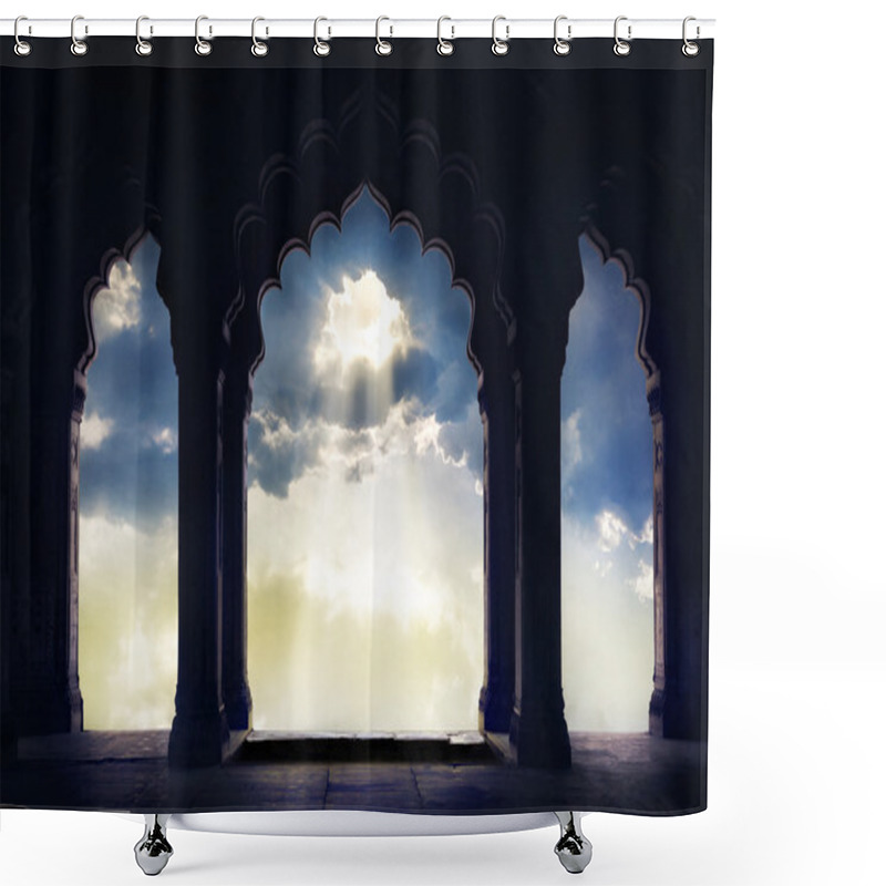 Personality  Arch Silhouette At Sunset Shower Curtains