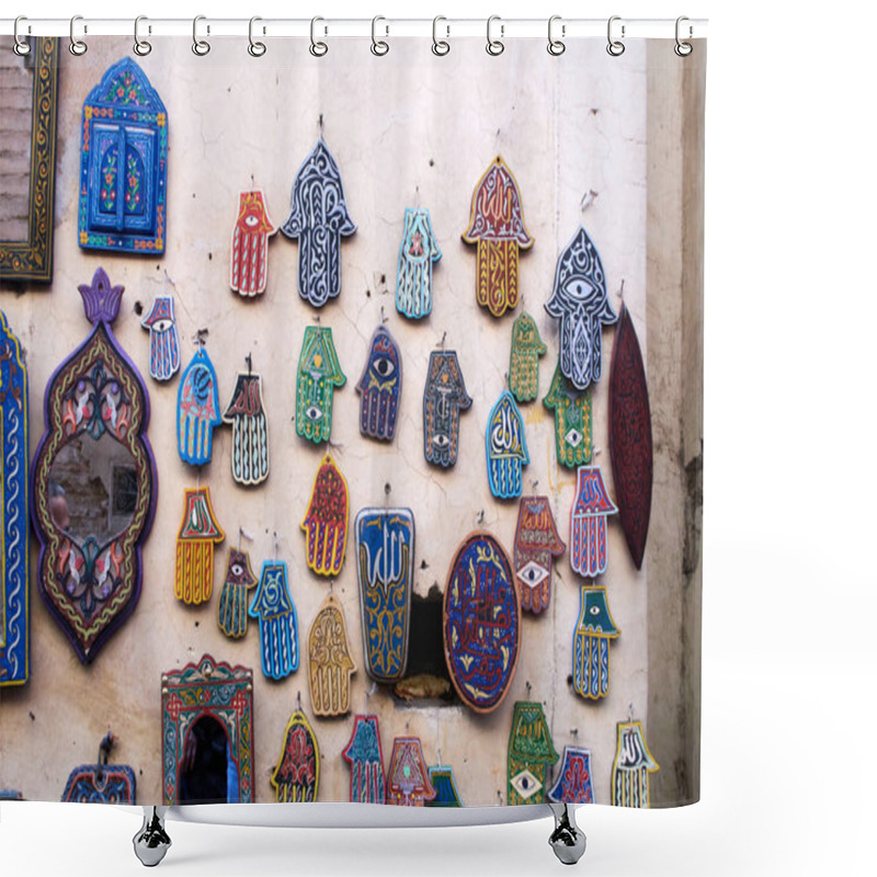 Personality  Selection Of Traditional Moroccan Amulets, Khamsa, Providing Def Shower Curtains