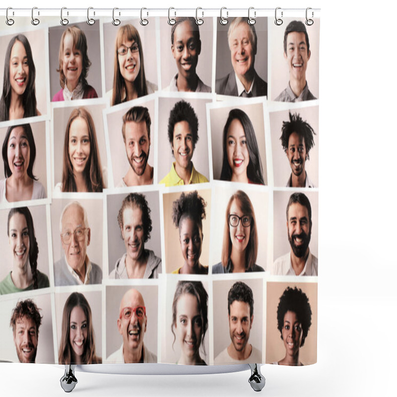 Personality  Portraits Of Happy People Shower Curtains