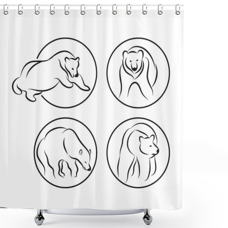 Personality  Bear Icon. Vector Concept Illustration For Design. Shower Curtains