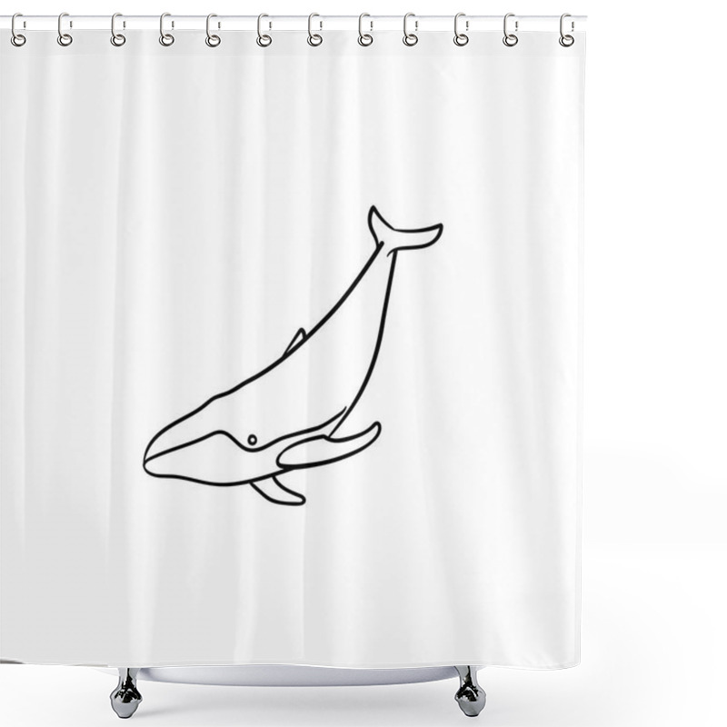 Personality  Whale Hand Drawn Sketch Icon. Shower Curtains