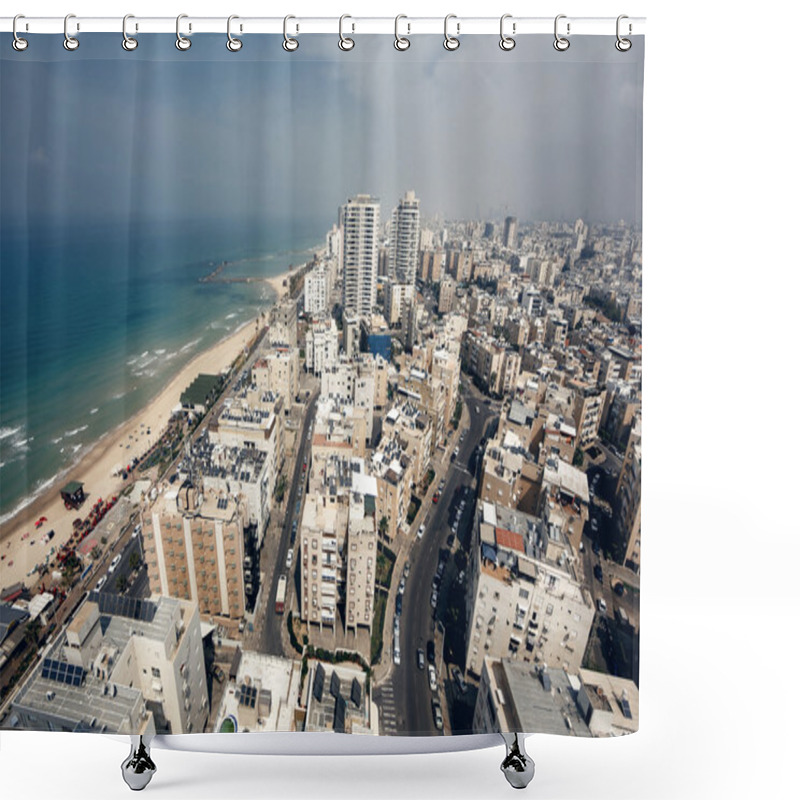 Personality  Aerial View Of Tel Aviv Shower Curtains