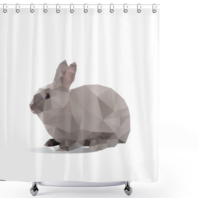 Personality  Rabbit Polygon Vector Shower Curtains