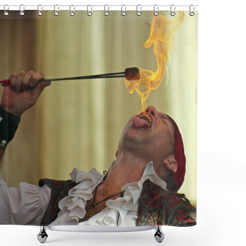 Personality  A Fire-Eater At The Arizona Renaissance Festival Shower Curtains