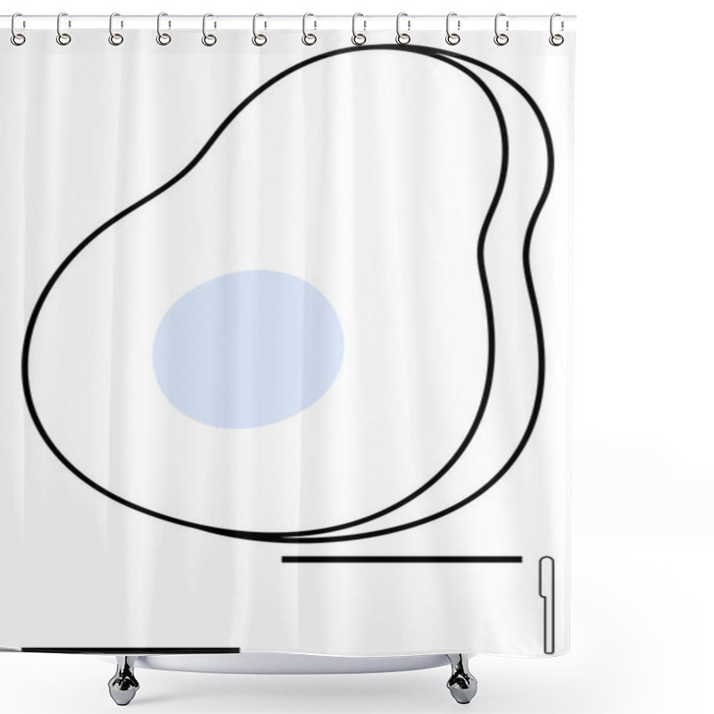 Personality  Abstract Avocado Shape With Bold Black Lines, Light Blue Seed Center, And Structured Elements. Ideal For Food Concepts, Minimal Art, Nutrition, Design, Health, Nature Abstract Line Flat Metaphor Shower Curtains