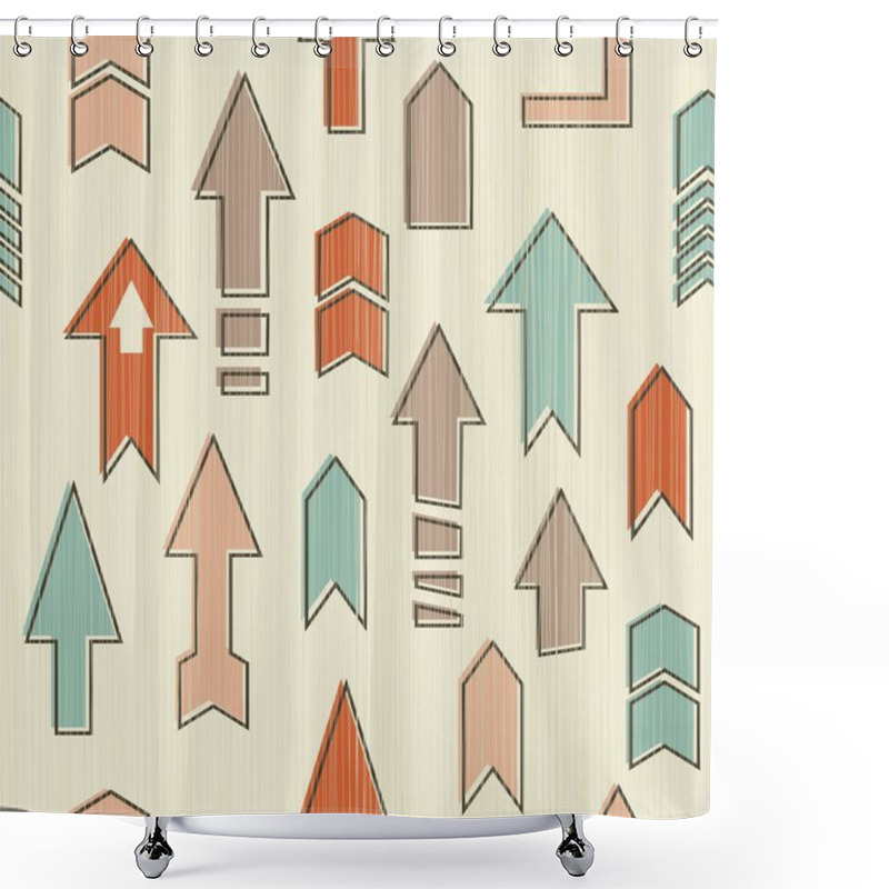 Personality  Seamless Upward Arrows In Vector Shower Curtains