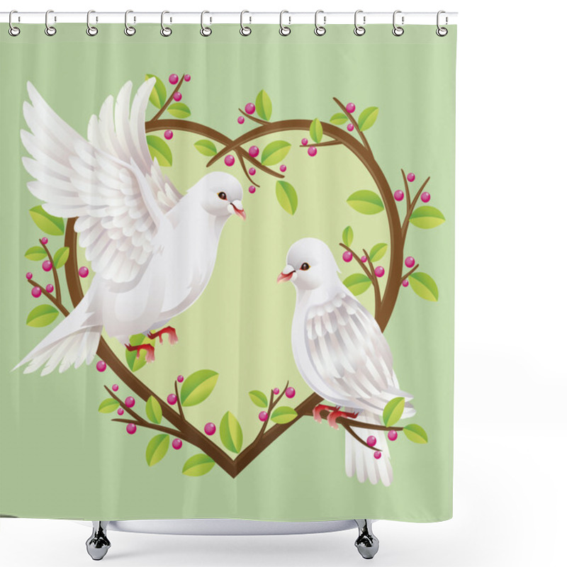 Personality  Two Doves Shower Curtains