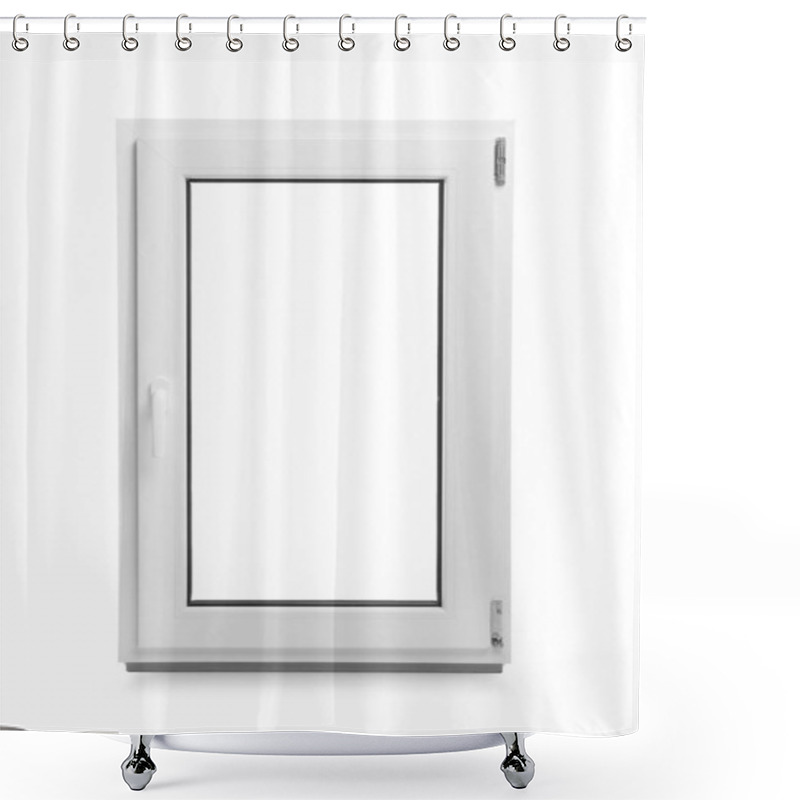 Personality  New Modern Single Casement Window Isolated On White Shower Curtains