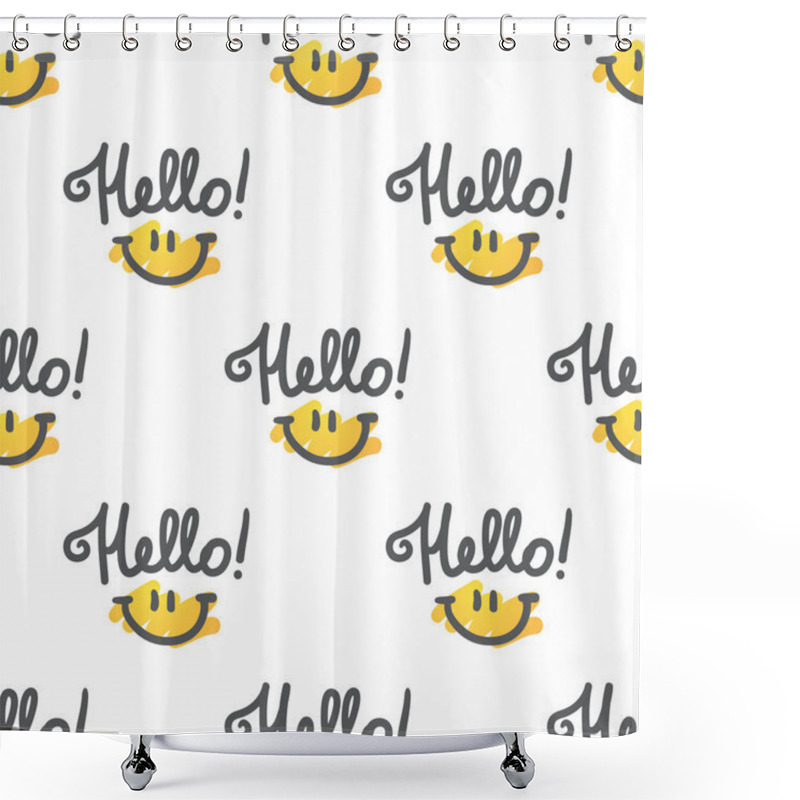 Personality  Hello Pattern Shower Curtains