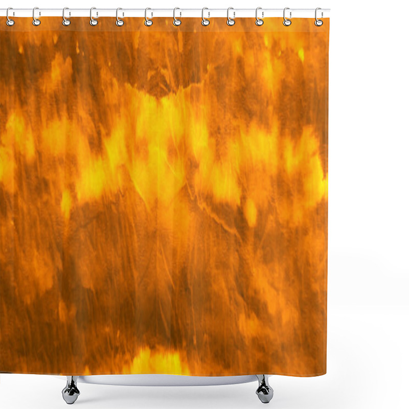 Personality  Splash Banner.Tie Dye Pattern. Brown Wet Art Print. Orange Tie Dye Shirt. Dark Dirty Art Painting. Artistic Dirty Art. Aquarelle Texture. Watercolor Print. Authentic Brushed Art. Shower Curtains