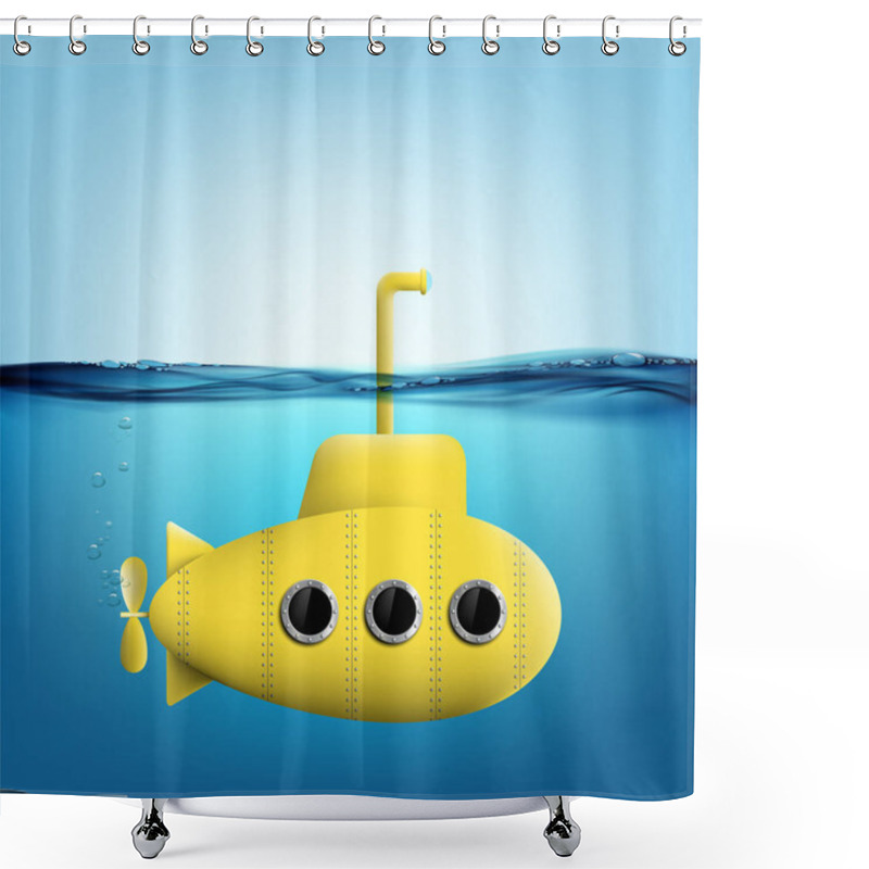 Personality  Submarine With Periscope Underwater Shower Curtains