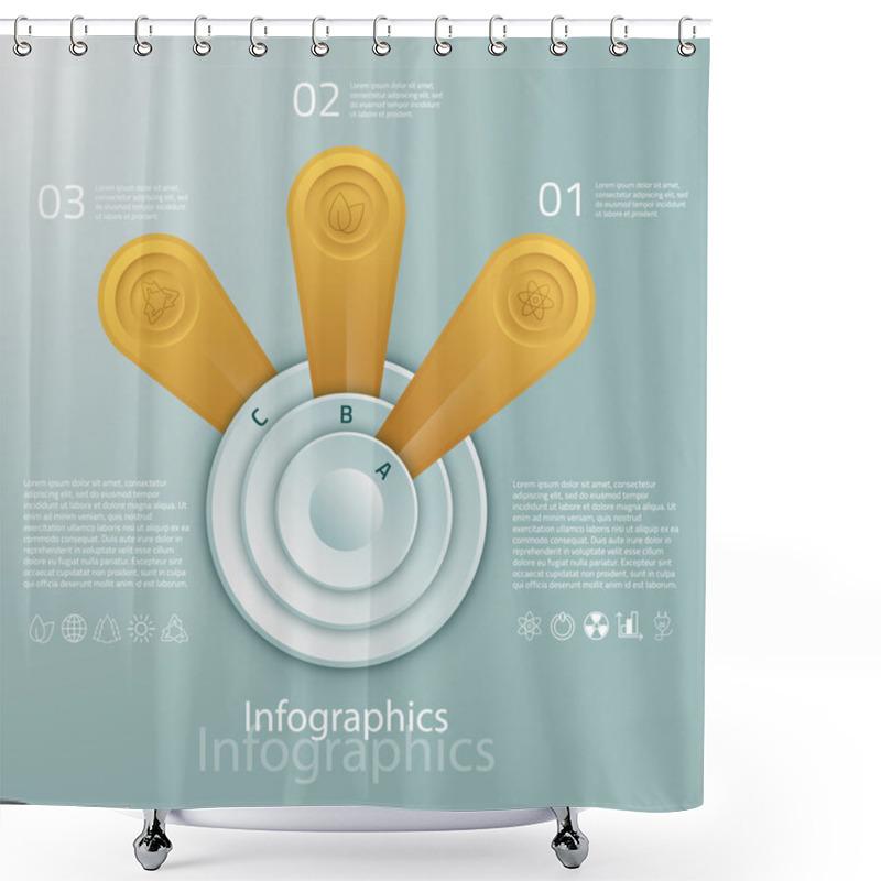 Personality  Info-graphics With Circles And Icons Shower Curtains