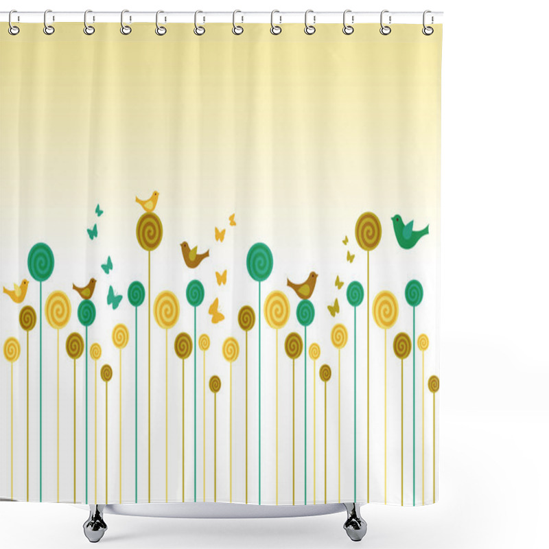 Personality  Nature In Retro Style Shower Curtains