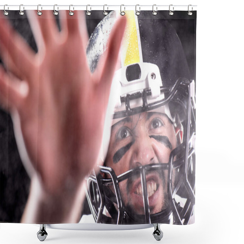 Personality  Man Playing American Football Shower Curtains