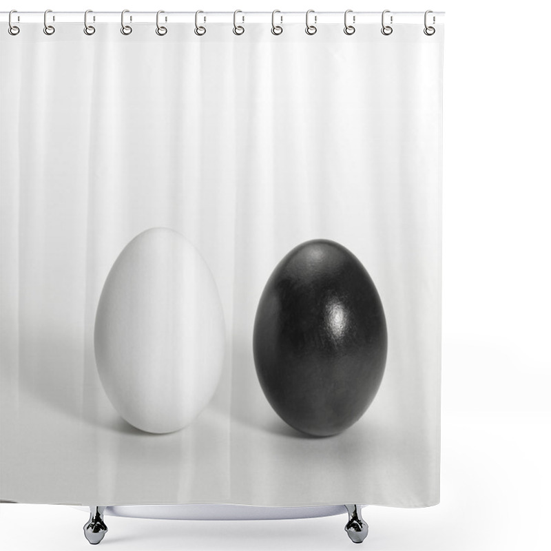 Personality  Black And White Egg Shower Curtains