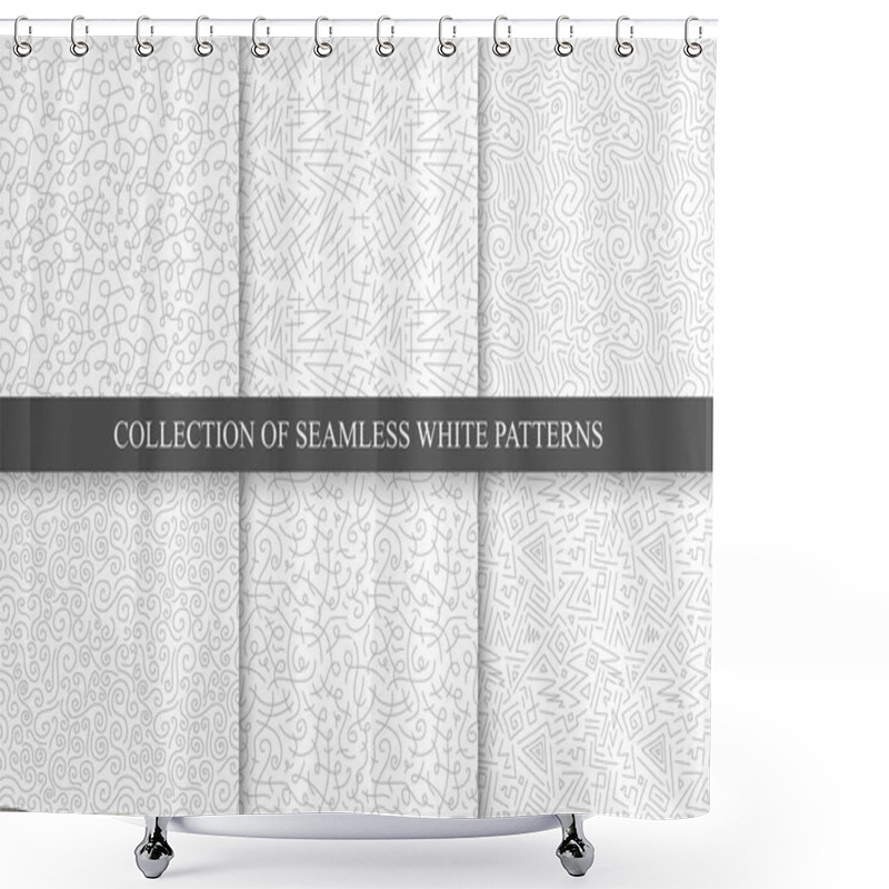 Personality  Hand Drawn Seamless Curly Patterns Shower Curtains