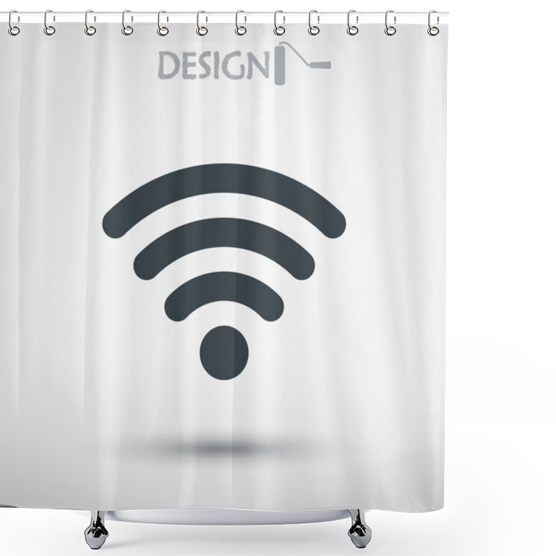 Personality  Wireless Network Symbol Of Wifi Icon Shower Curtains