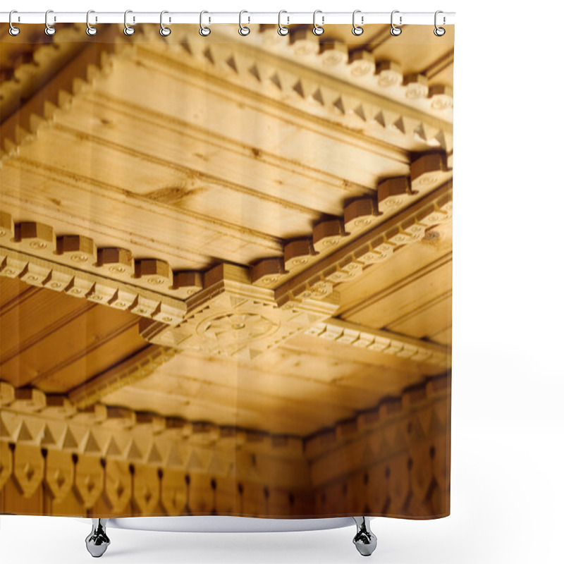 Personality  Wooden Ceiling Background Shower Curtains