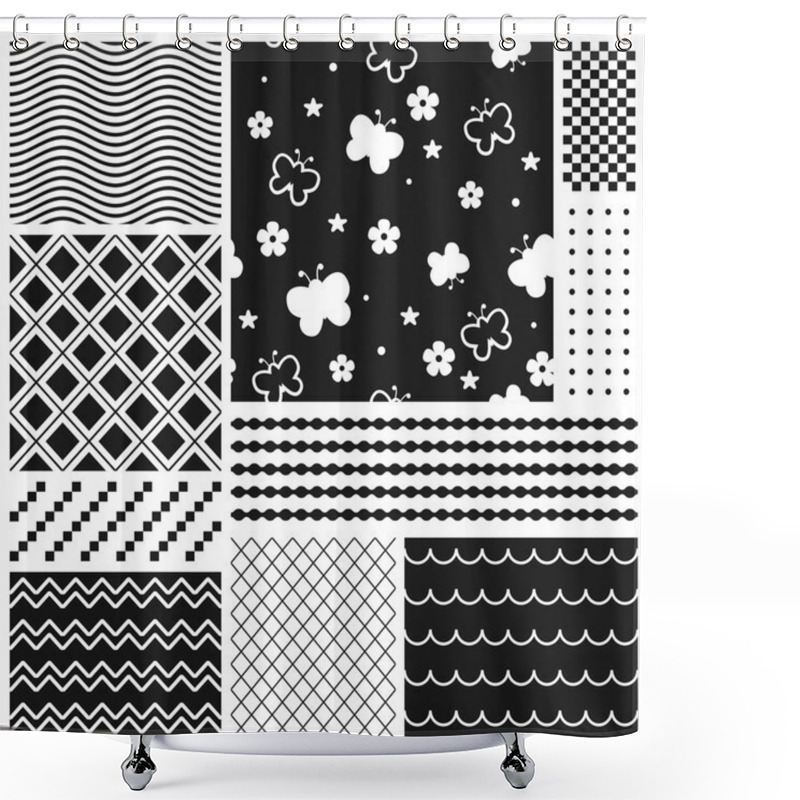 Personality  Absract Seamless Patterns Set Shower Curtains