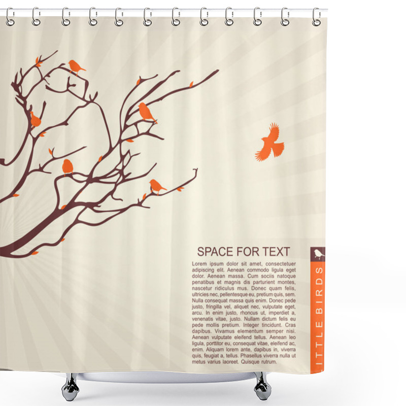 Personality  Little Birds On The Branches Shower Curtains