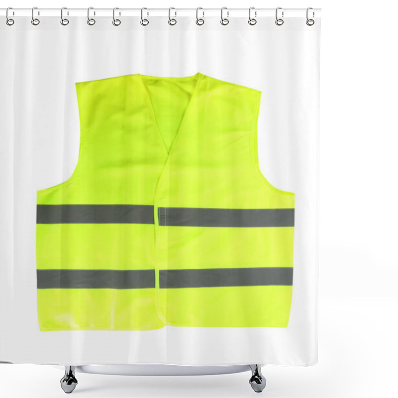 Personality  Reflective Vest On White Background. Safety Equipment Shower Curtains