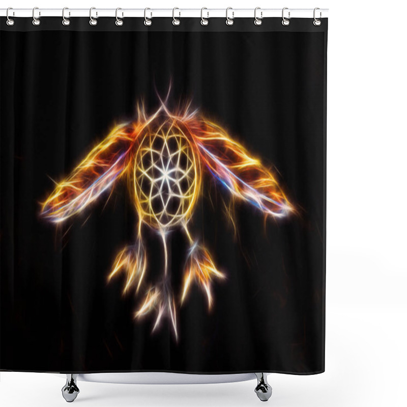 Personality  Dream Catcher, Feathers And Ornaments, Indian Spiri. Fractal Effect. Shower Curtains