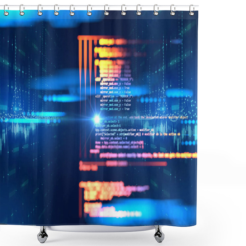 Personality  Programming Code Abstract Technology Background Of Software Deve Shower Curtains