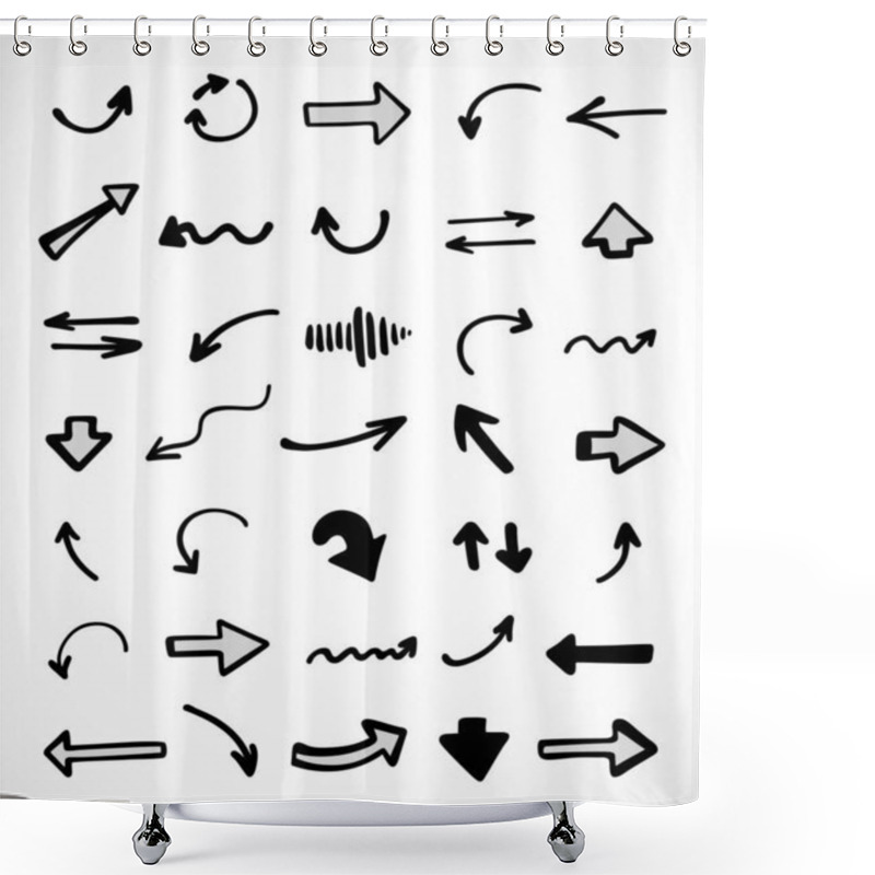 Personality  Vector Set Of Hand-drawn Arrows, Elements For Presentation Shower Curtains