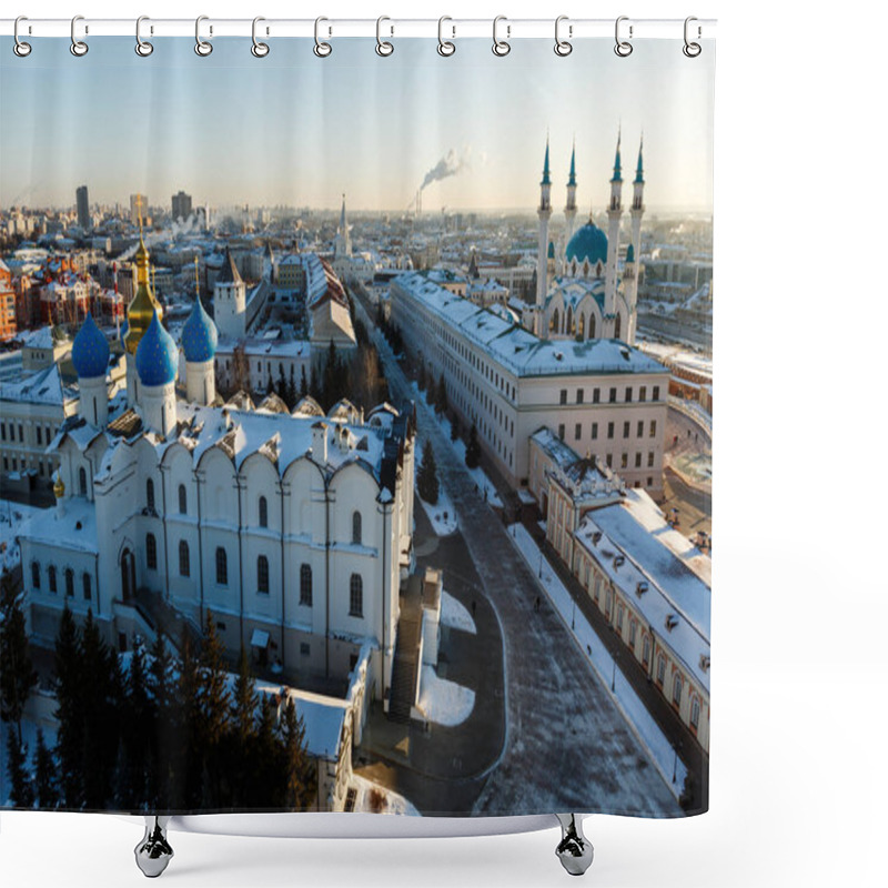 Personality  Panoramic View Of The Kul Sharif Mosque And The Annunciation Sabor Shower Curtains