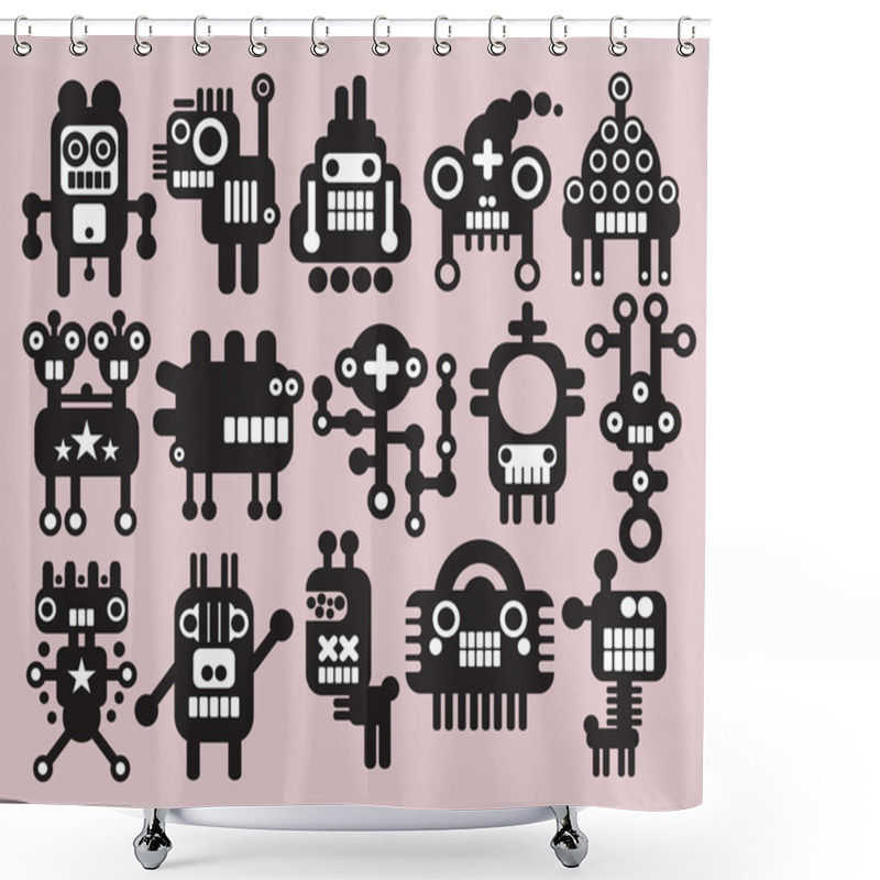 Personality  Robots, Monsters, Aliens Collection #9. Shower Curtains