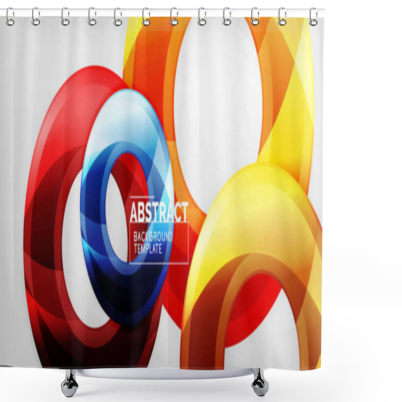 Personality  Glossy Circles Geometric Background Shower Curtains