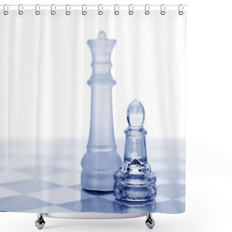 Personality  Glass Chess. A Pawn And A Queen Shower Curtains