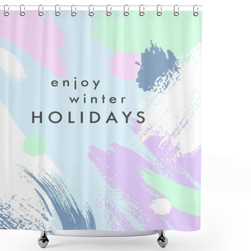 Personality  Trendy Holidays Poster With Hand Drawn Shapes And Textures In Soft Pastel Colors.Unique Graphic Design Perfect For Prints,flyers,banners,invitations,special Offer And More.Modern Vector Illustration. Shower Curtains