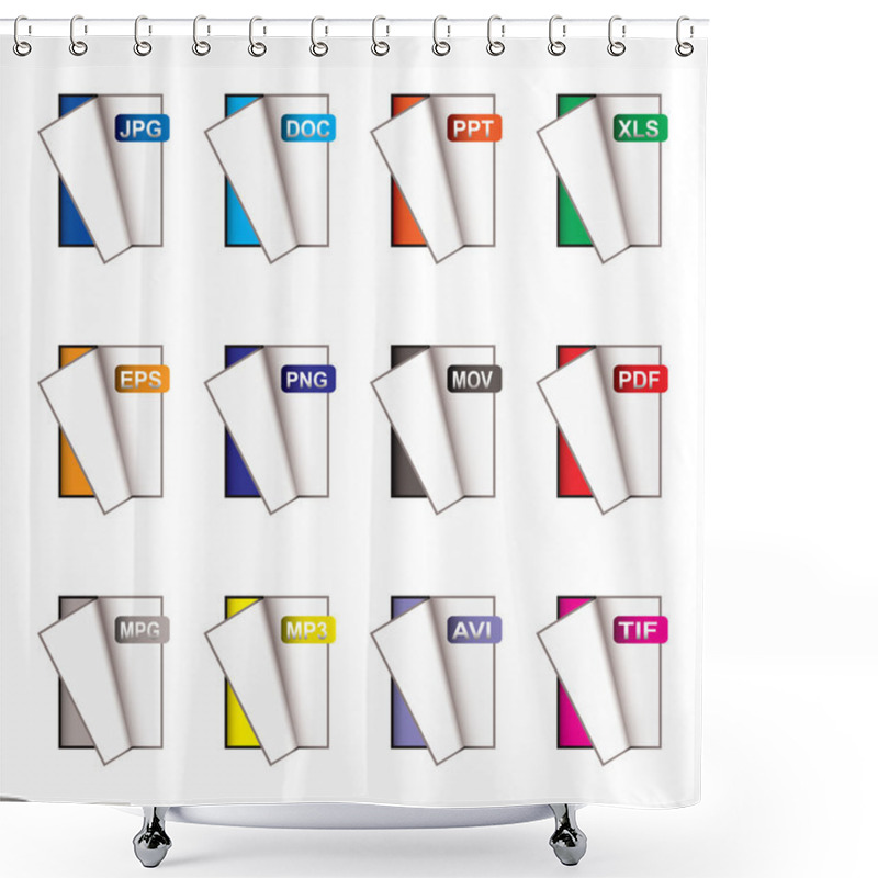 Personality  Document Icons Shower Curtains