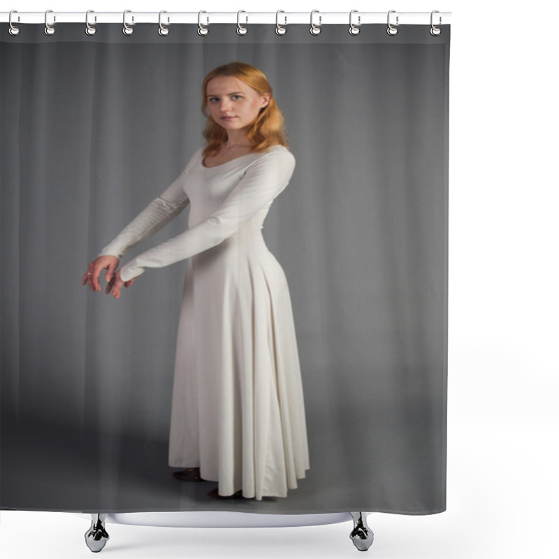 Personality  Beautiful Young Girl In A Historical Dress Shower Curtains