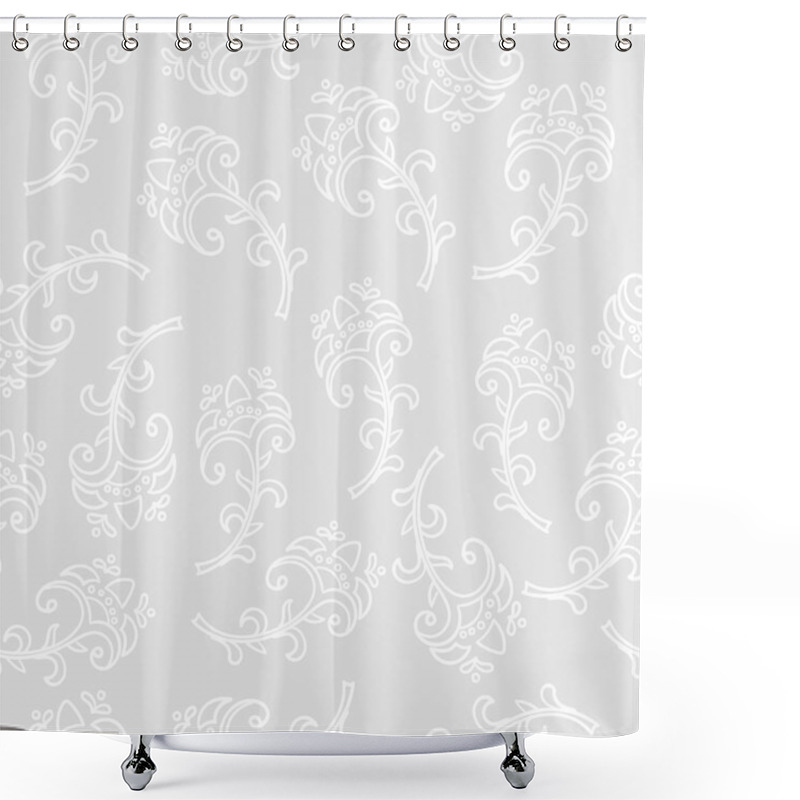 Personality  Hand Drawn Flowers Simple Seamless Pattern Shower Curtains