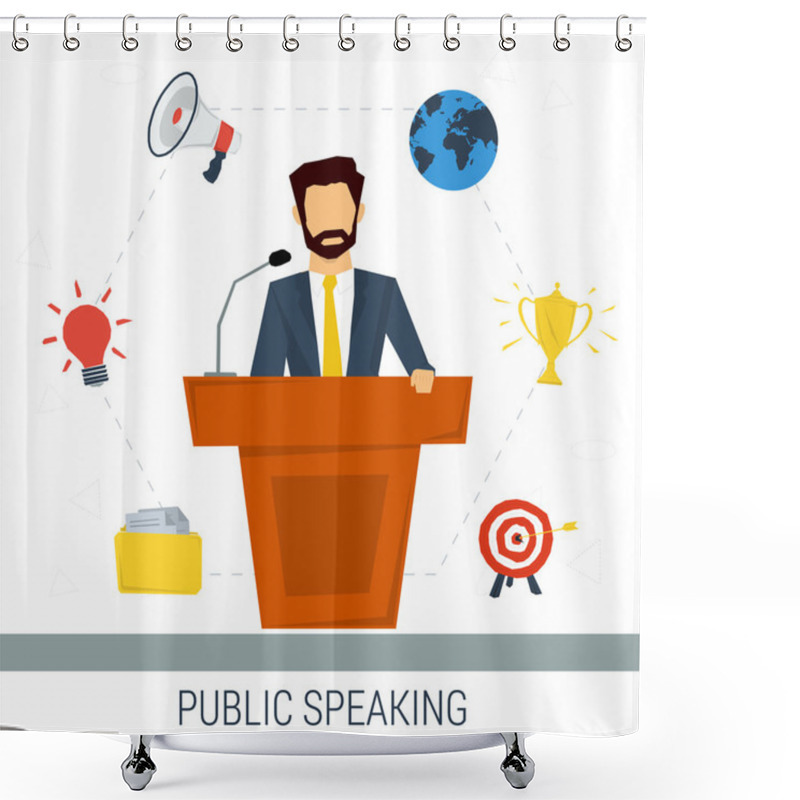 Personality  Public Speaker From Tribune Shower Curtains