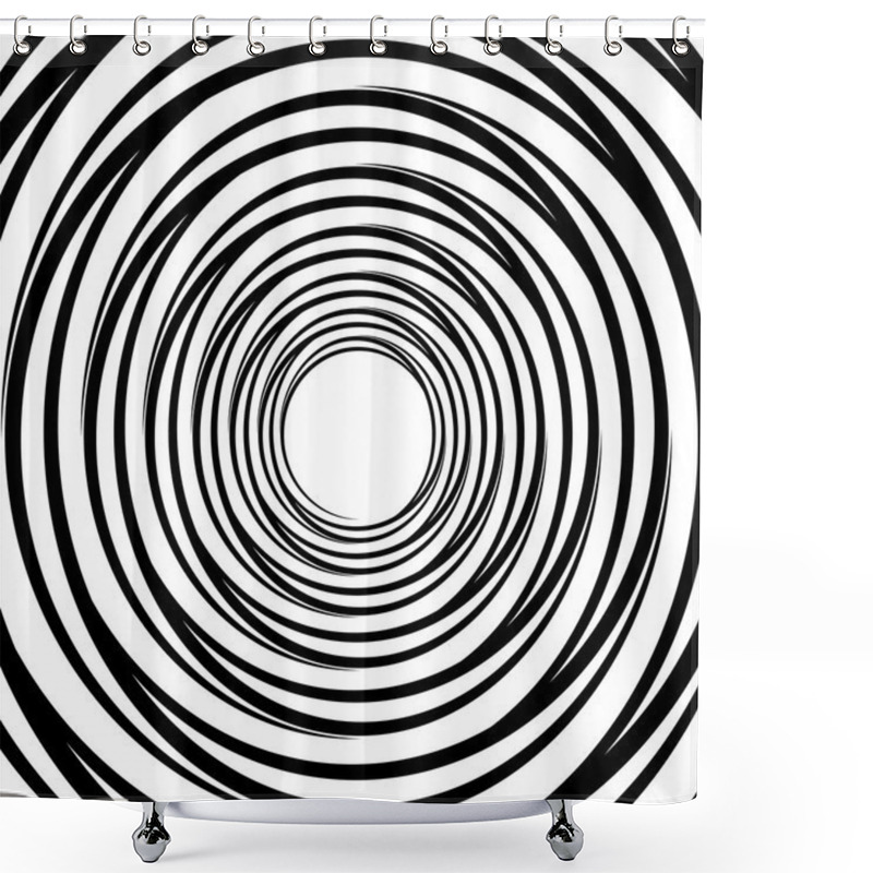 Personality  Geometric Spiral Circlespattern   Shower Curtains