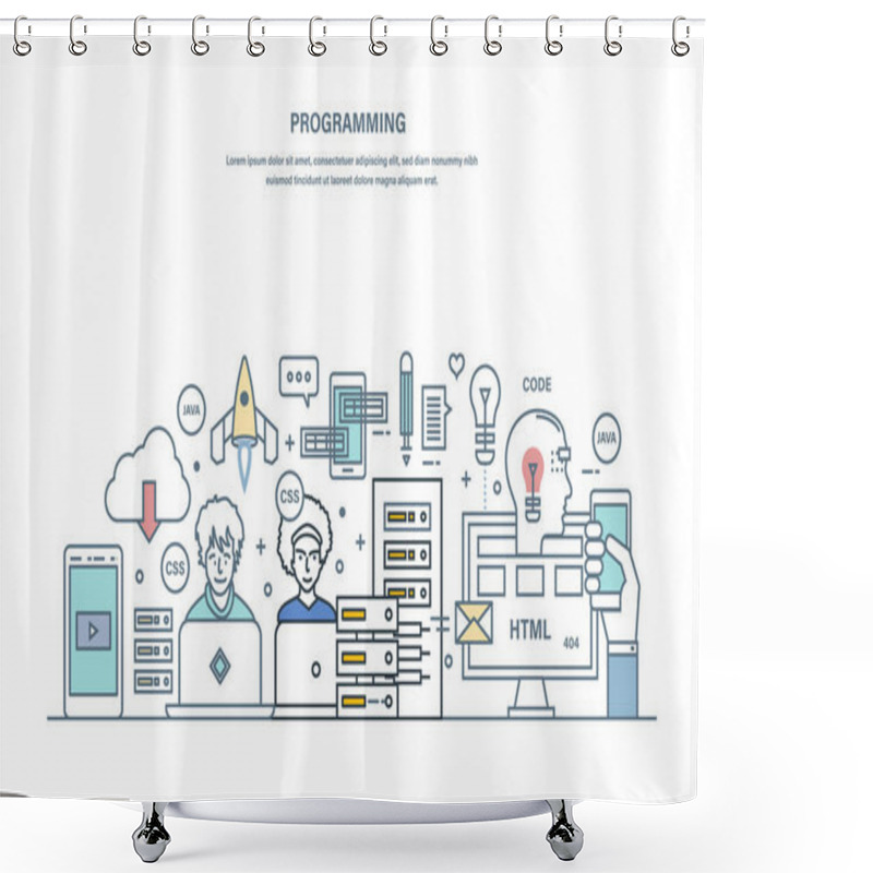 Personality  Programming. Software Development In High-level Languages And Coding. Shower Curtains