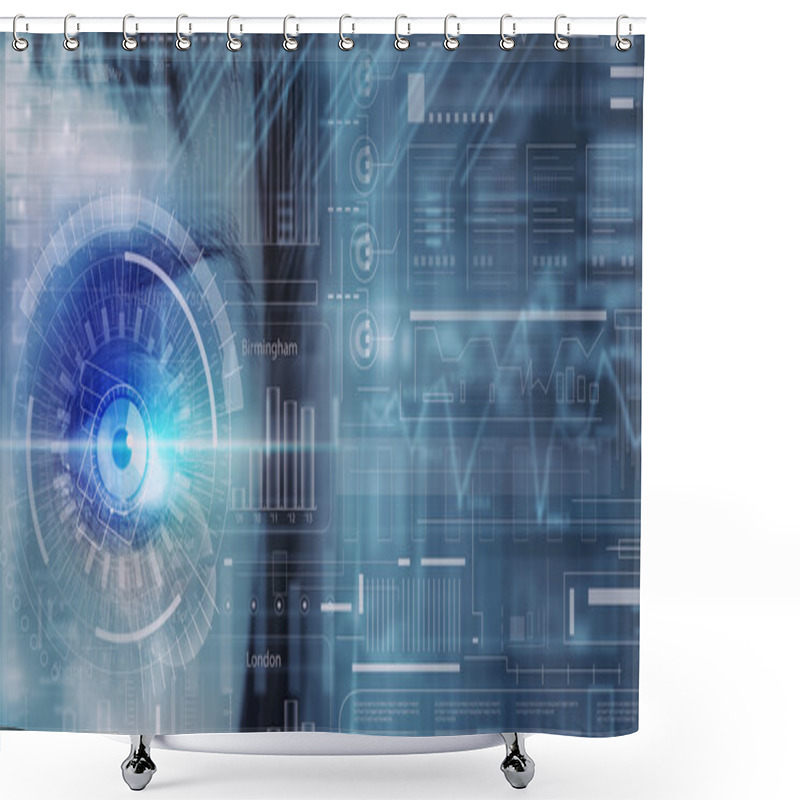 Personality  Female Digital Eye Shower Curtains