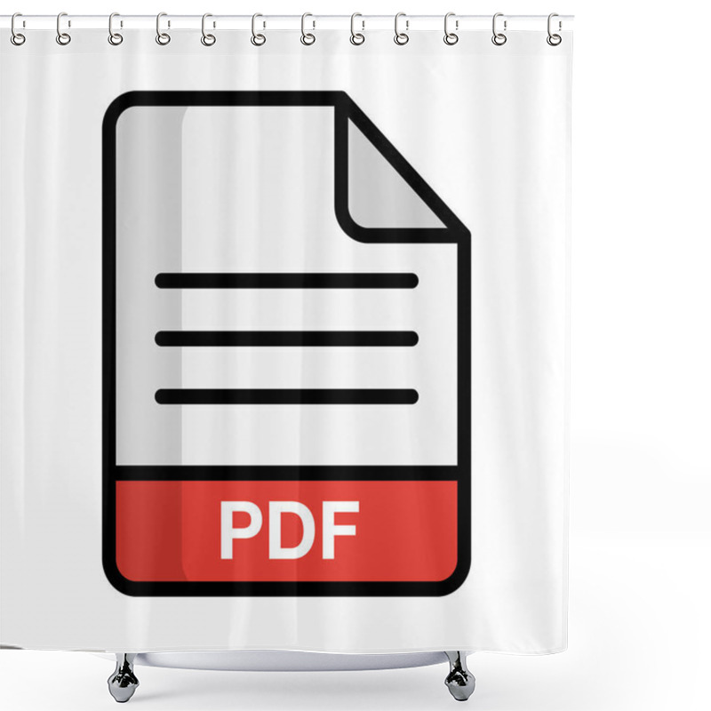 Personality  PDF Electronic Document File Icon. Editable Vector. Shower Curtains