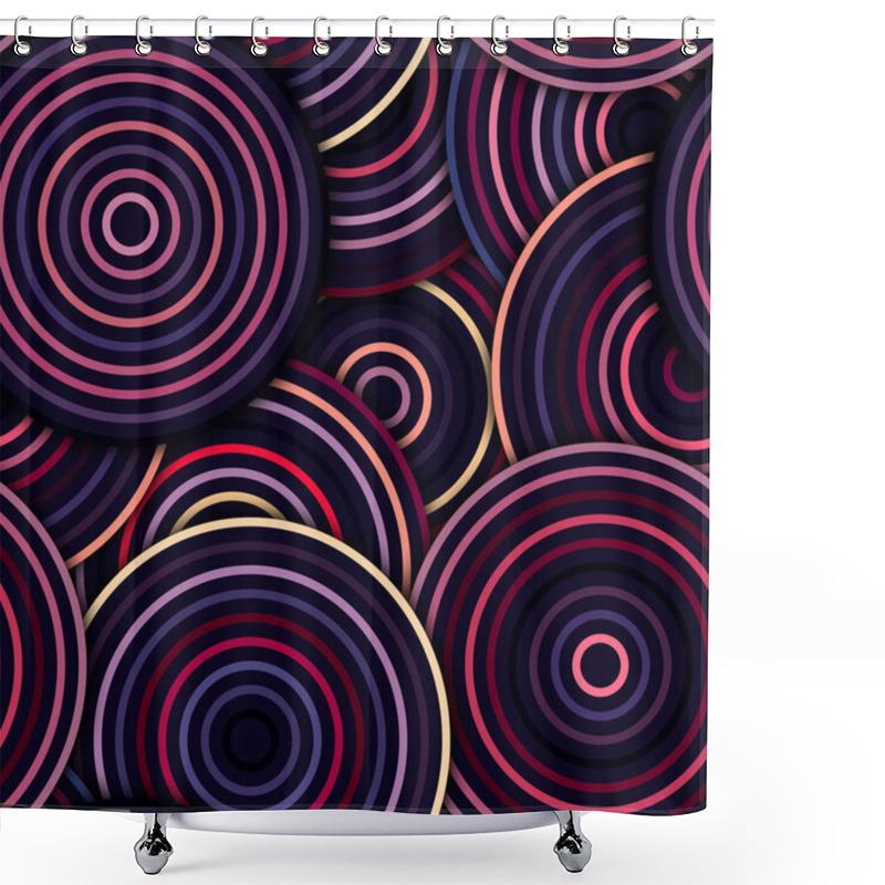 Personality  Abstract Geometric Circles Seamless Pattern Shower Curtains