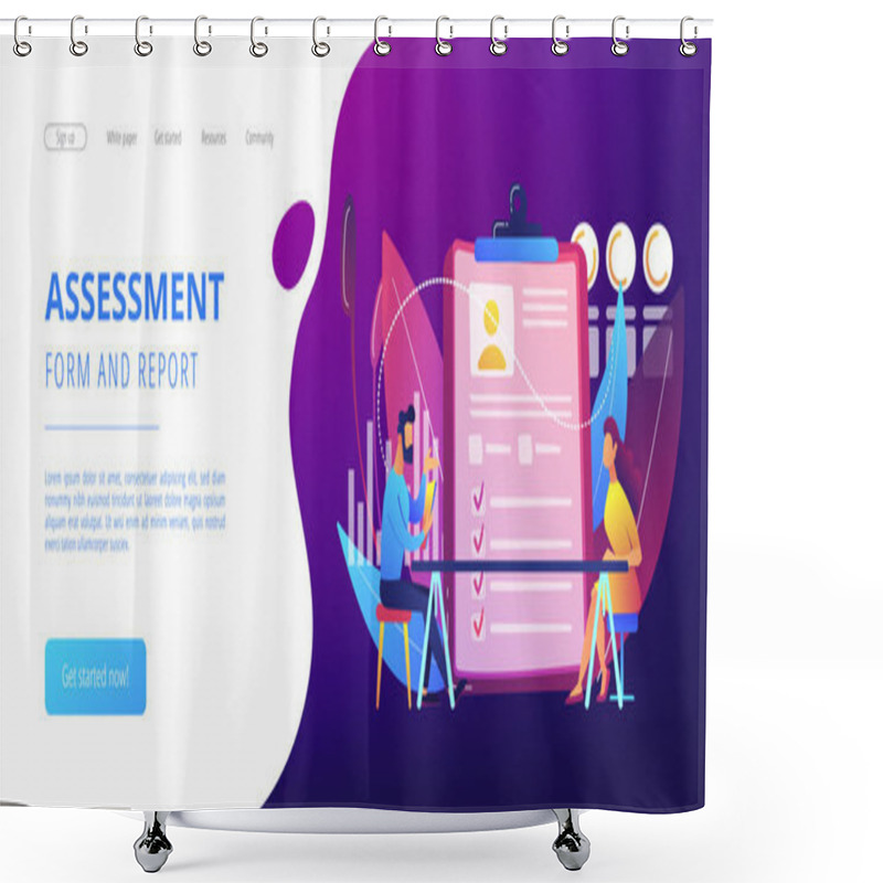 Personality  Employee Assessment Concept Landing Page. Shower Curtains