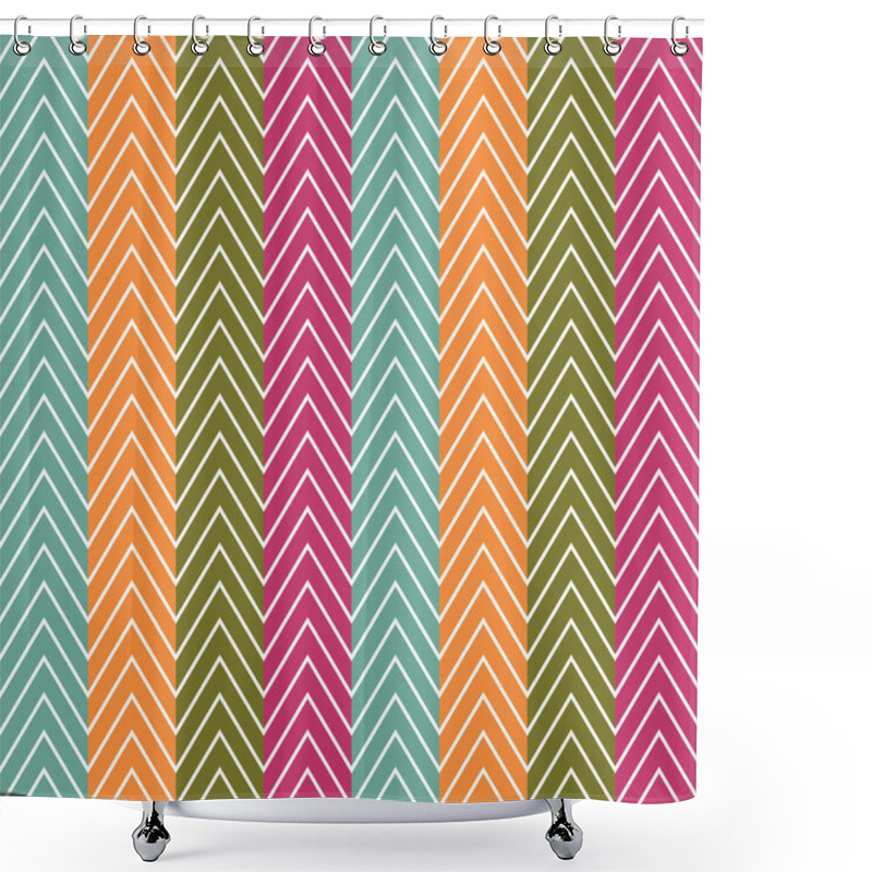 Personality  Chevrons Seamless Pattern Background. Vector Shower Curtains