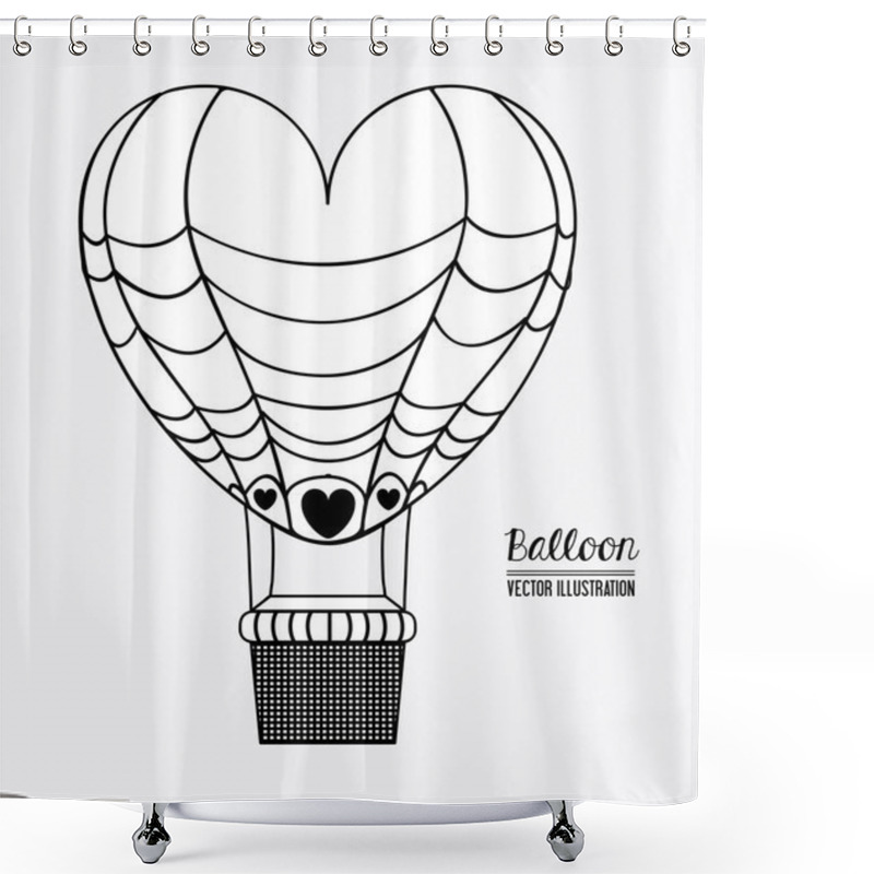 Personality  Air Balloon, Desing, Vector Illustration. Shower Curtains