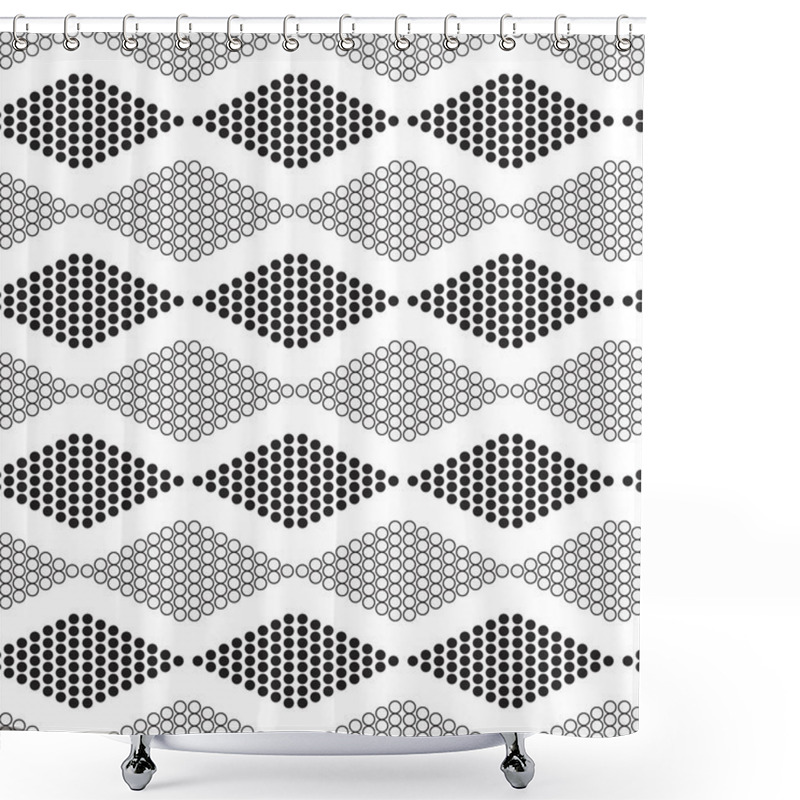 Personality  Seamless Geometric Pattern With Circles Shower Curtains