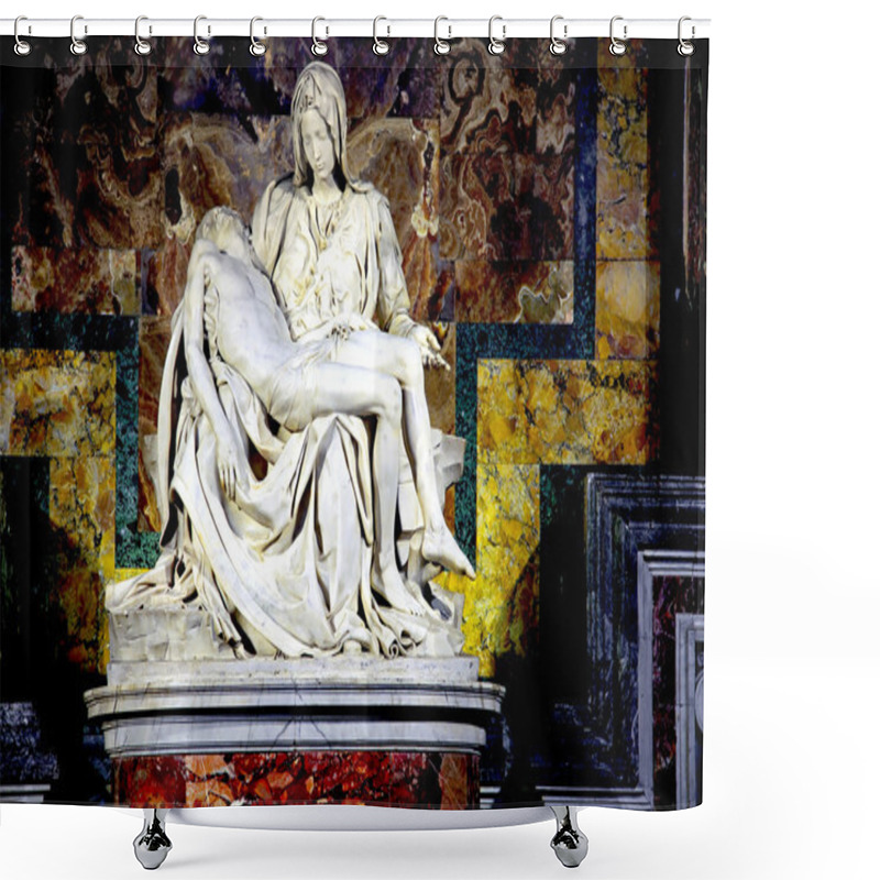 Personality  Michelangelo's Pieta In St. Peter's Basilica In Rome Shower Curtains