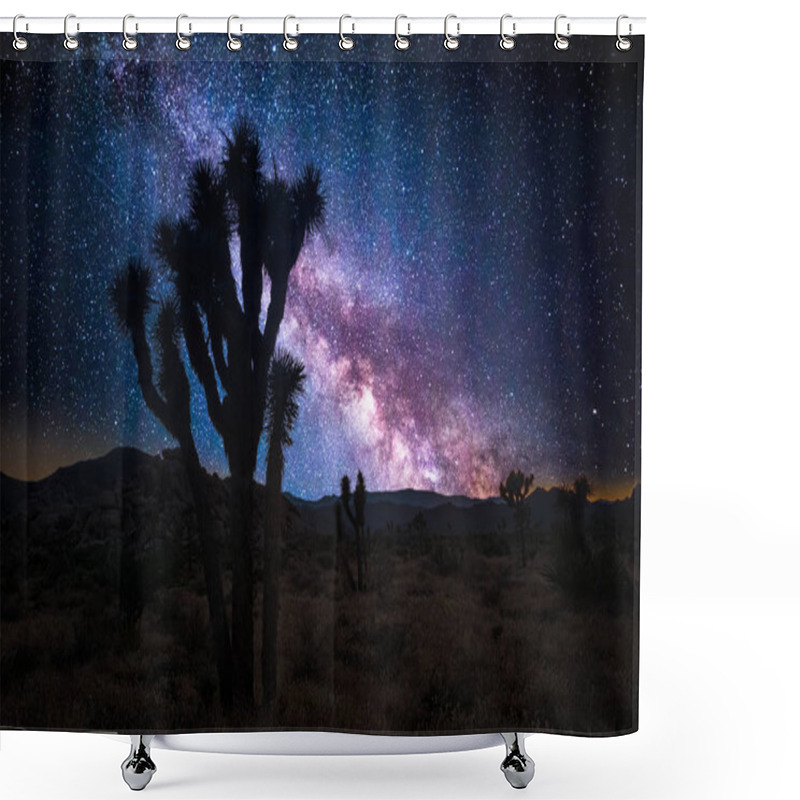 Personality  Joshua Tree And The Milky Way Shower Curtains